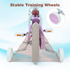 Adjustable kids bike with stable training wheels, dual brake system, and durable pneumatic tires for safe riding.