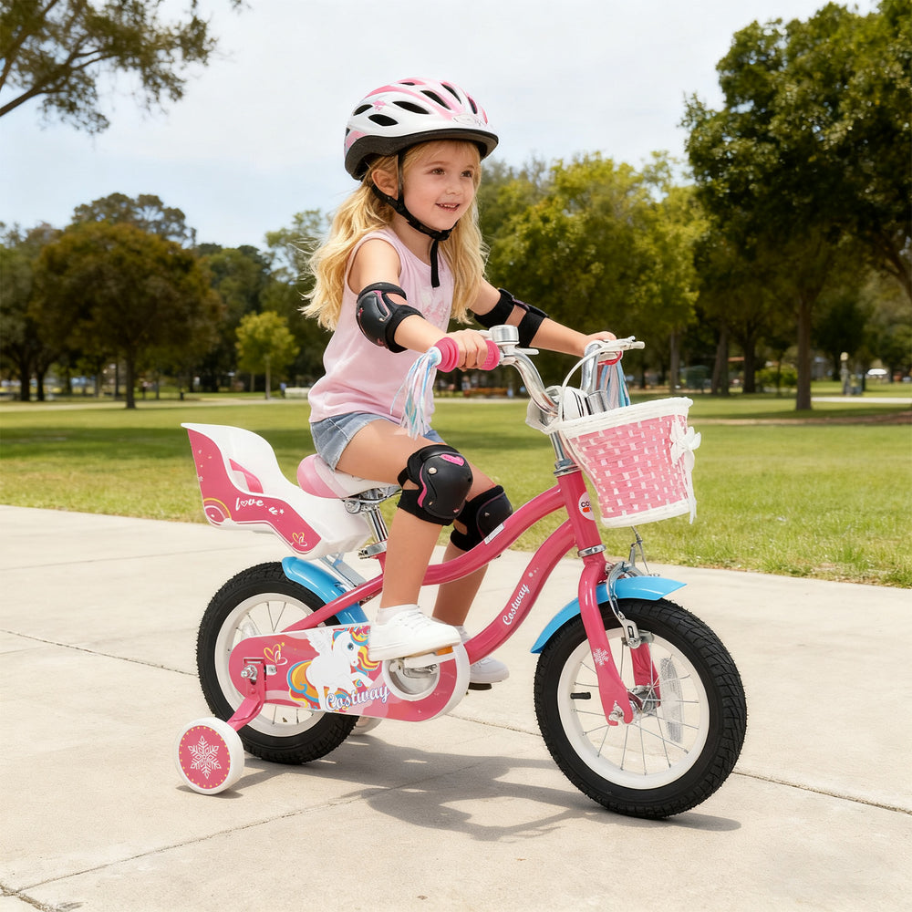 12/14/16/18 Inch Girls Bike for 3-8 Years Old Kids Bike with Doll Seat-12 inches - Gallery View 1 of 10