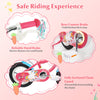 Girls bike with doll seat, front hand brake, and fully enclosed chain guard for safe riding experience for ages 3-8.