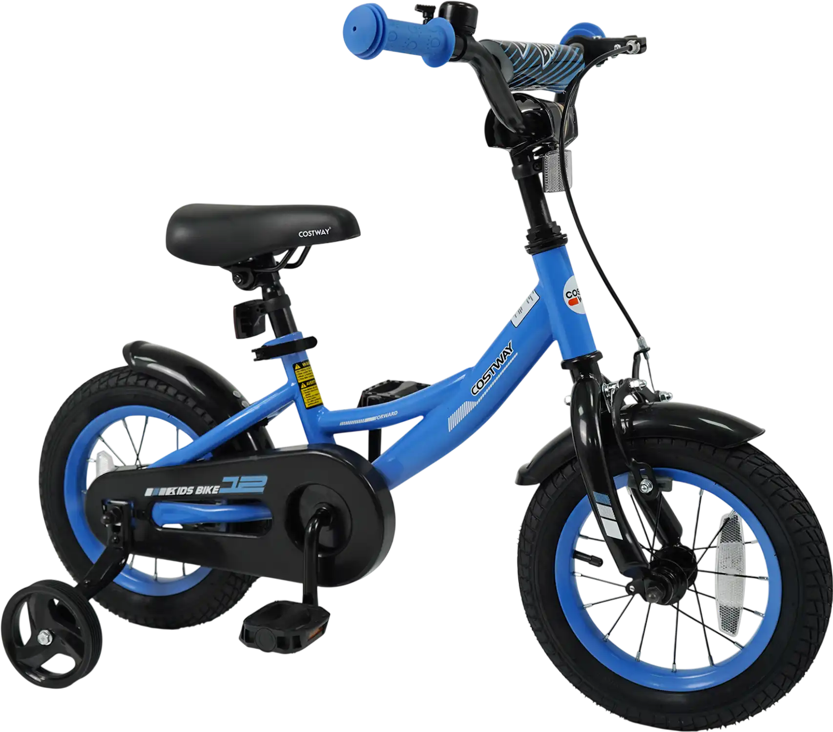 Costway Kids Bike w/ Removable Training Wheels Adjustable Seat Navy 50149435 New