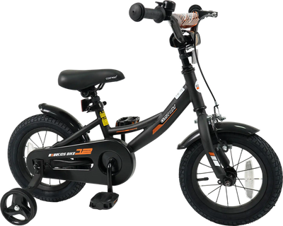 Costway Kids Bike w/ Removable Training Wheels Adjustable Seat Black 37502060 New