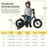 Kids bike with 12-inch wheels, adjustable seat, removable training wheels, and dual brakes for ages 3-8 years.