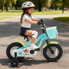 12/14/16 Inch Kids Bike with Training Wheels and Basket Green Color-12 - Gallery View 1 of 9