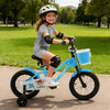 12/14/16 Inch Kids Bike with Training Wheels and Basket Navy Color-14 - Gallery View 1 of 9