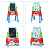 Height adjustable kids art easel with magnetic whiteboard and chalkboard, featuring a stable triangle structure for.