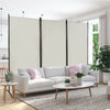 3-panel folding room divider in white, made of polyester fabric and steel, ideal for creating private spaces in homes.