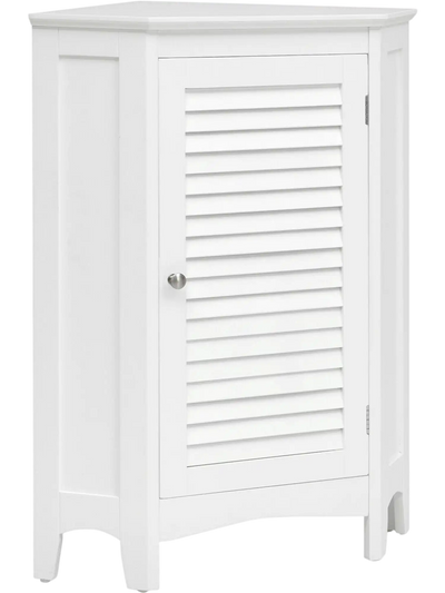 Costway Corner Bathroom Storage Cabinet Shutter Door Free Standing 98471352 New