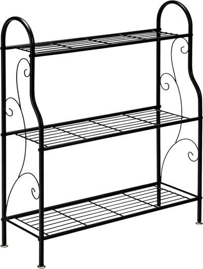 Costway 3-Tier Scrollwork Metal Plant Stand 76391025 New