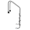 3-step stainless steel swimming pool ladder with anti-slip steps and curved handrails for safety and support.