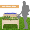 2 Tier Wooden Elevated Planter Box made of fir wood, featuring drainage holes and user-friendly height for easy.