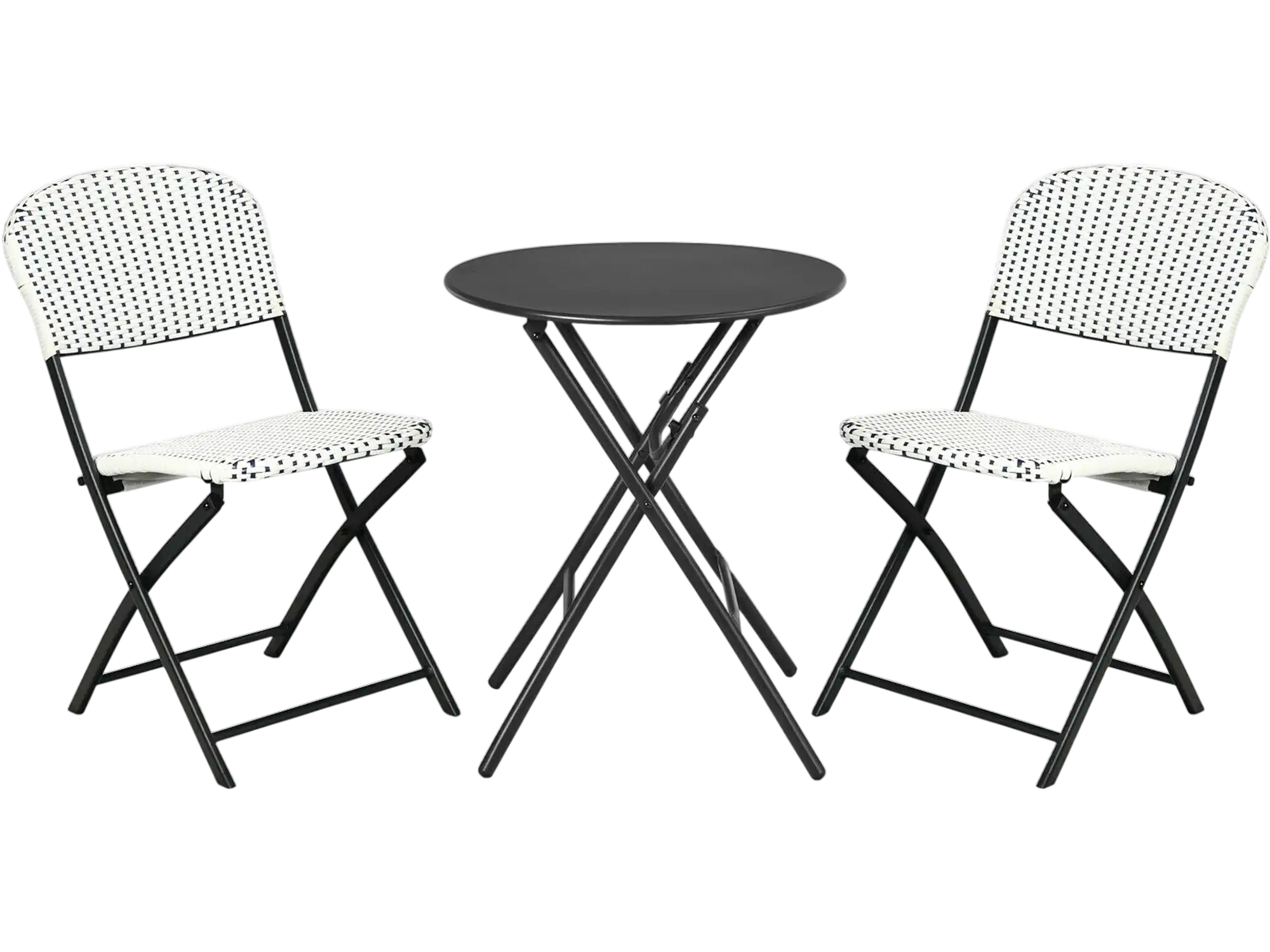 Costway 3-Piece Patio Rattan Bistro Set Round Table & 2 Chairs 31768524 New
