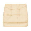 Beige 21-inch patio chair seat cushion pads, filled with 4" high resilience cotton, ideal for indoor and outdoor use.