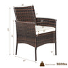 Outdoor PE rattan armchair with removable cushion, featuring a widened backrest and curved armrests, perfect for patio.
