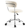Cozy Sherpa office chair with thick padding and adjustable height, designed for comfort and style in any workspace.