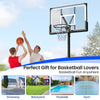 Portable basketball hoop with adjustable height, sturdy base, and large backboard for outdoor fun in driveway or.