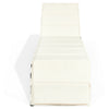 Adjustable chaise lounge chair in white with cushioned seat, made of rattan and steel, perfect for outdoor relaxation.