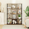 12-cube bookcase in rustic brown with open back design, ideal for displaying decor and storing books in living rooms.