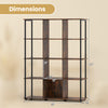 Dimensions of the 12-cube bookcase in rustic brown, featuring 5-tier shelves and sturdy metal construction for.