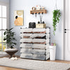 12-Cube DIY Portable Plastic Shoe Rack with Transparent Doors-White - Gallery View 1 of 11
