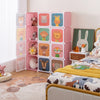 12 Cube Kids Wardrobe Closet with Hanging Section and Doors-Pink - Gallery View 1 of 9