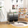 12-Drawer Rolling Storage Cart with Removable Drawers and Lockable Wheels-Gray - Gallery View 1 of 10