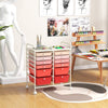 12-Drawer Rolling Storage Cart with Removable Drawers and Lockable Wheels-Pink - Gallery View 1 of 10