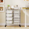 12-Drawer Utility Rolling Cart with Drawers Multi-Use Storage-Transparent - Gallery View 1 of 10