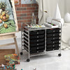 12 Drawers Rolling Storage Cart for Home and Office-Black - Gallery View 1 of 10