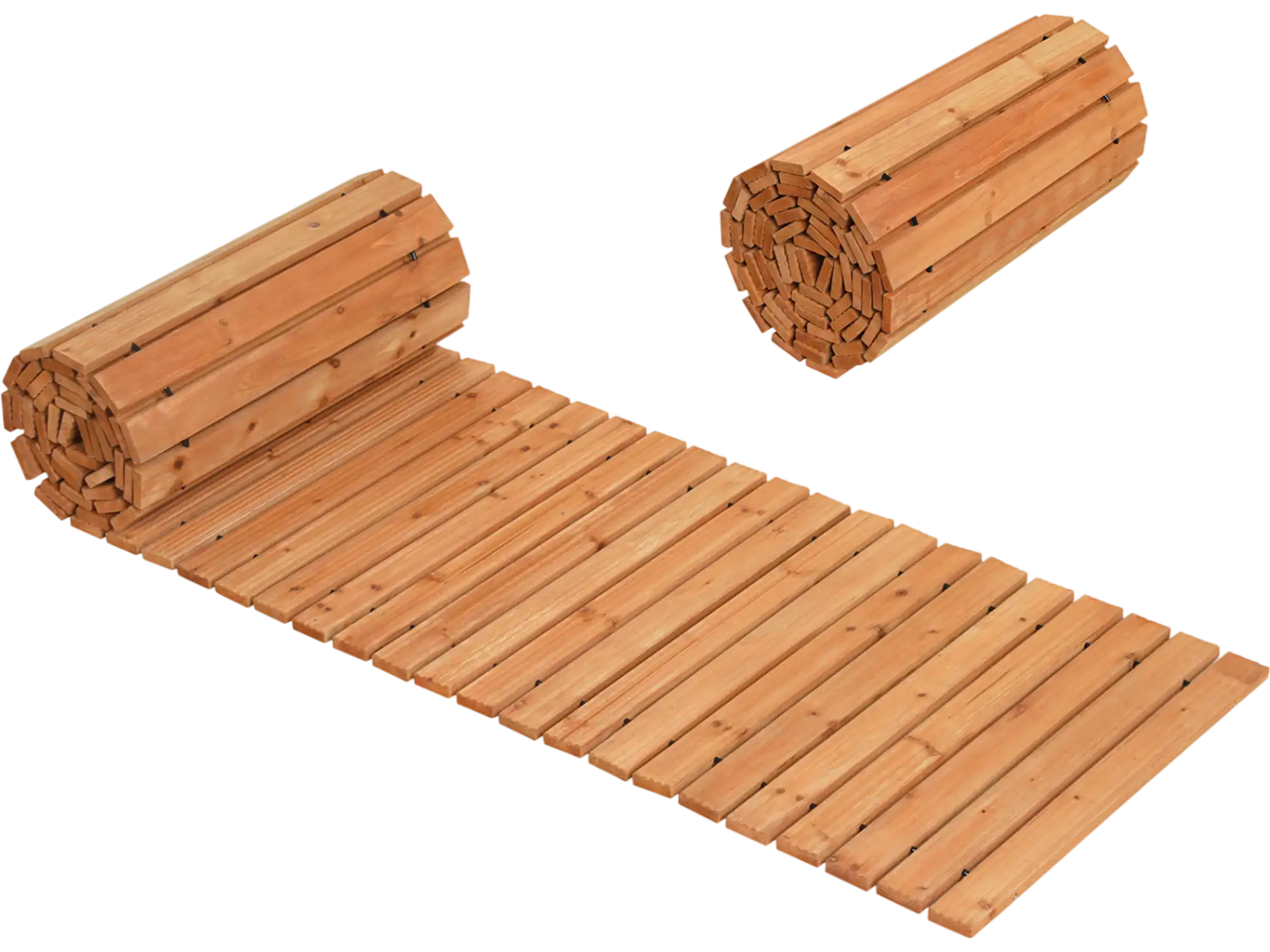 Costway Set of 2 12' Wooden Garden Pathway Roll Out Cedar Outdoor Walkway 54578428 New