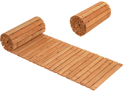 Costway Set of 2 12' Wooden Garden Pathway Roll Out Cedar Outdoor Walkway 54578428 New