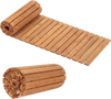 Wooden garden pathway rolled out, 12 ft long and 22 inches wide, ideal for outdoor walkways and landscaping.