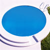 Round solar pool cover, 12 feet, 12 mil PE material, prevents debris, retains heat, fits in-ground and above-ground.