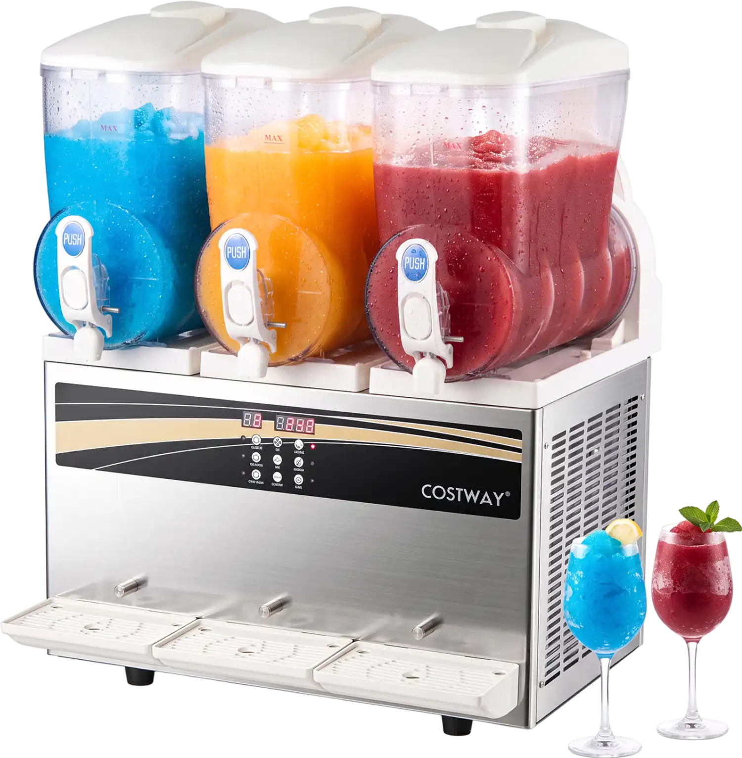 Costway 12 Gal Commercial Slushy Dispenser Triple 4 Gal Tanks Slushie Maker 26319503 New