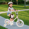 12-inch pink kids bike with adjustable seat, dual brakes, and training wheels, perfect for children aged 3-8 years.
