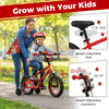 12-inch kids bike with adjustable seat and handlebars, featuring training wheels and Christmas music for ages 3-5.