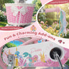 12-inch kids bike in pink with a woven front basket, colorful streamers, and a cute mermaid theme for girls aged 3-4.