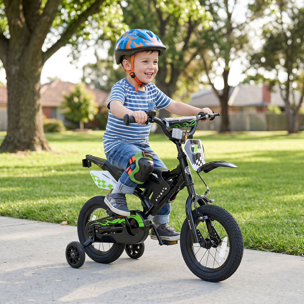 12 Inch Kids Bike Motorcycle-Inspired for Boy Girl Ages 3-4 Years-Black - Gallery View 1 of 10