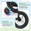 Light-up training wheels and textured pneumatic tires enhance safety and traction for the 12-inch kids' bike.