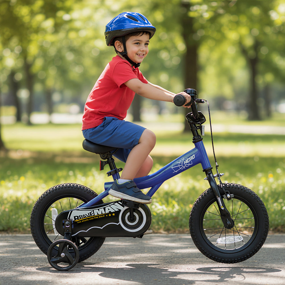 12-Inch Kids Bike with Removable Training Wheels Navy - Brave Hero - Gallery View 1 of 10