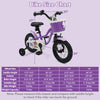 12-inch kids bike in magic purple with training wheels, adjustable saddle, and front basket for ages 3-4 years old.