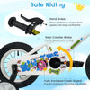 12-inch kids bike with training wheels, featuring a hand brake, rear coaster brake, and safety chain guard for outdoor.