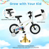 12-inch kids bike with adjustable seat, detachable training wheels, and bright monster graphics for ages 3-4.