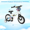 12-inch kids bike with training wheels, adjustable seat, and bright monster graphics, ideal for ages 3-4 years old.