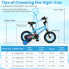 12-inch kids bike in blue with training wheels, adjustable seat, and vibrant monster graphics for ages 3-8 years.