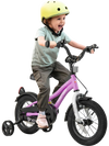 Kids 12-inch bike with adjustable seat, dual brakes, and training wheels, perfect for 3-4 years old outdoor fun.