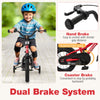 12-inch kids bike with adjustable seat, dual brake system, and training wheels for safe riding for ages 3-4.