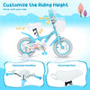 12-inch girls bike in blue with adjustable seat, training wheels, and basket for kids aged 3-4 years.