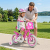 12 Inches Girls Bike with Front Bag and Streamers for 3-4 Years Pink - Gallery View 1 of 10
