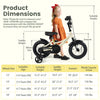 12-inch kids bike with removable training wheels, adjustable seat, and dual brakes, perfect for ages 3-8 years.