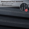 Close-up of waterproof PVC slat wall panels in black, showcasing 3D fluted texture for elegant interior decoration.